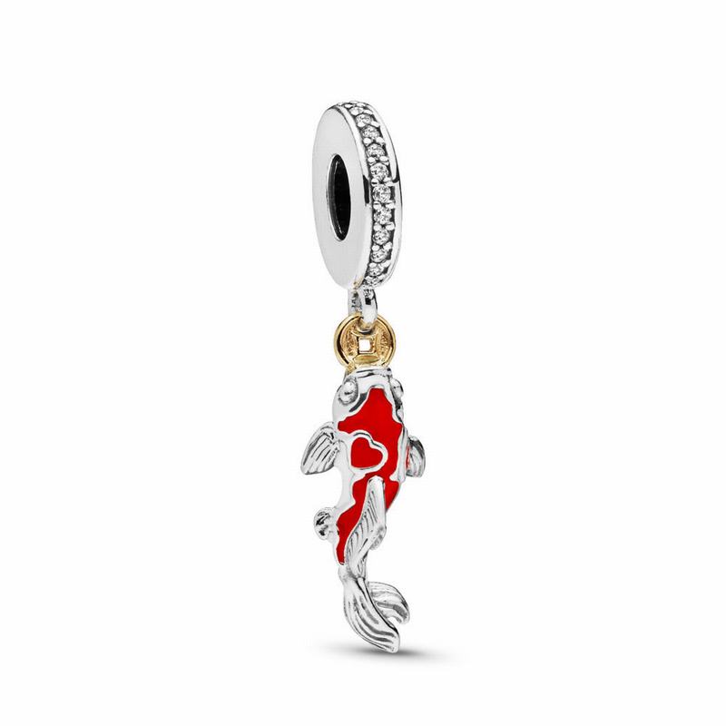 Pandora Good Fortune Carp Charm - Two Tone/Enamel/Cubic Zirconia - Canada | BW3748ET